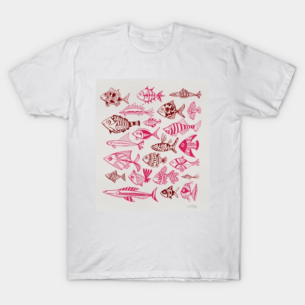 fish inkings pink gold T-Shirt by CatCoq